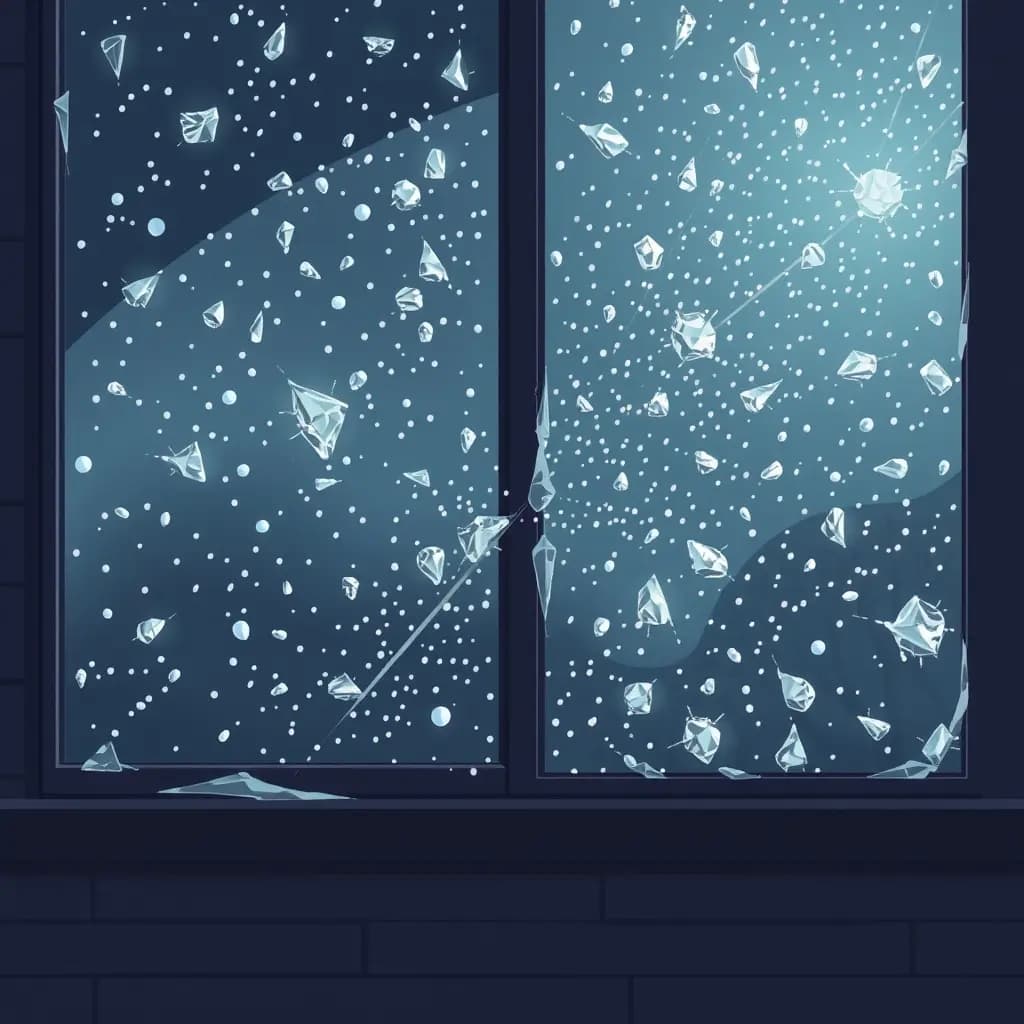 Dream illustration: Hail breaking windows