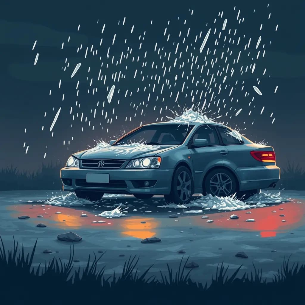 Dream illustration: Hail destroying your car