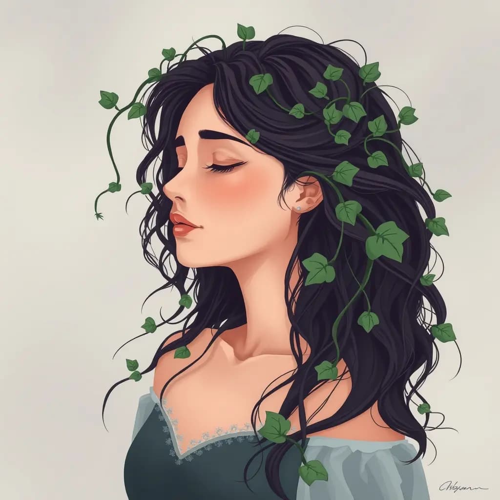 Dream illustration: Hair turning to vines