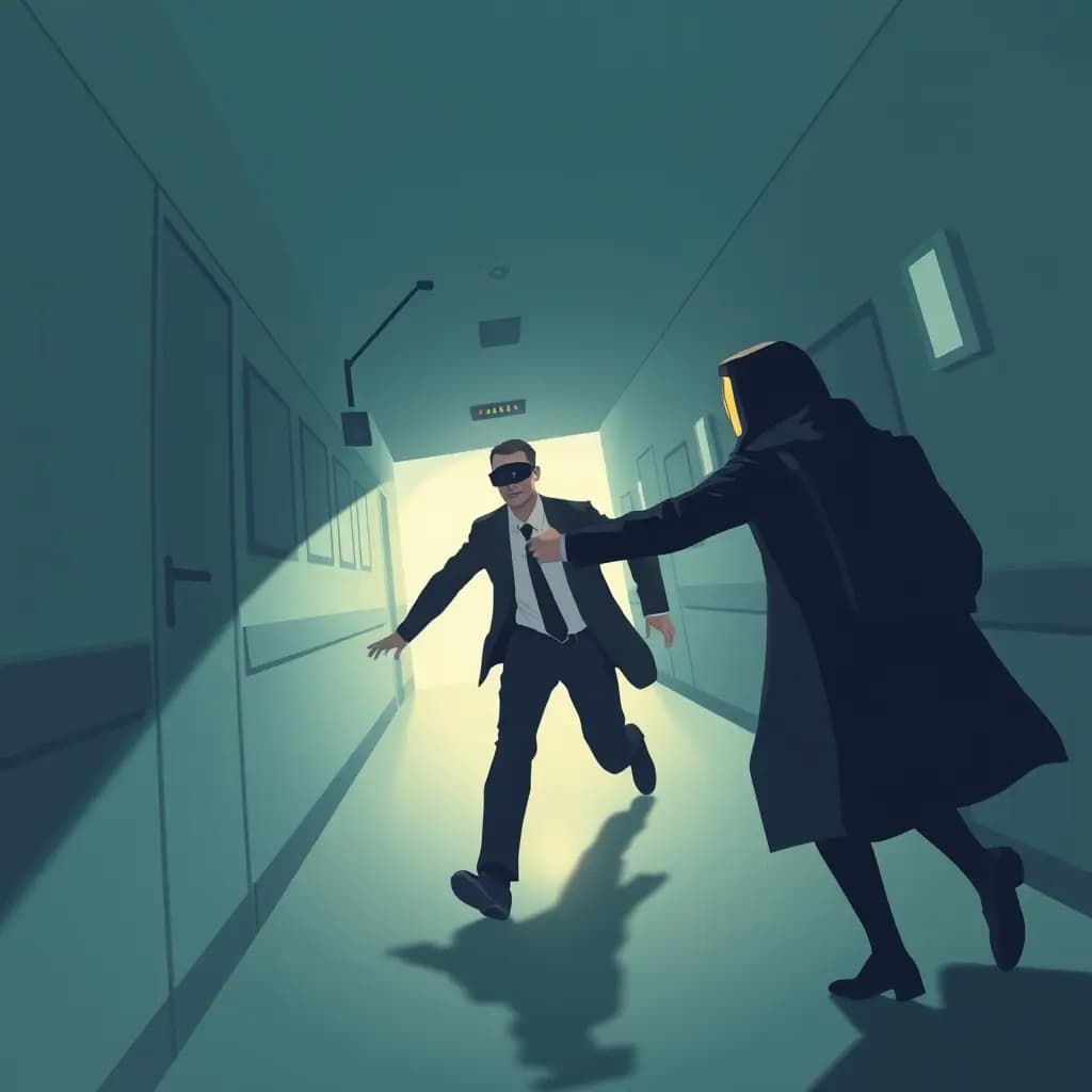 Dream illustration: Hall monitor chases you
