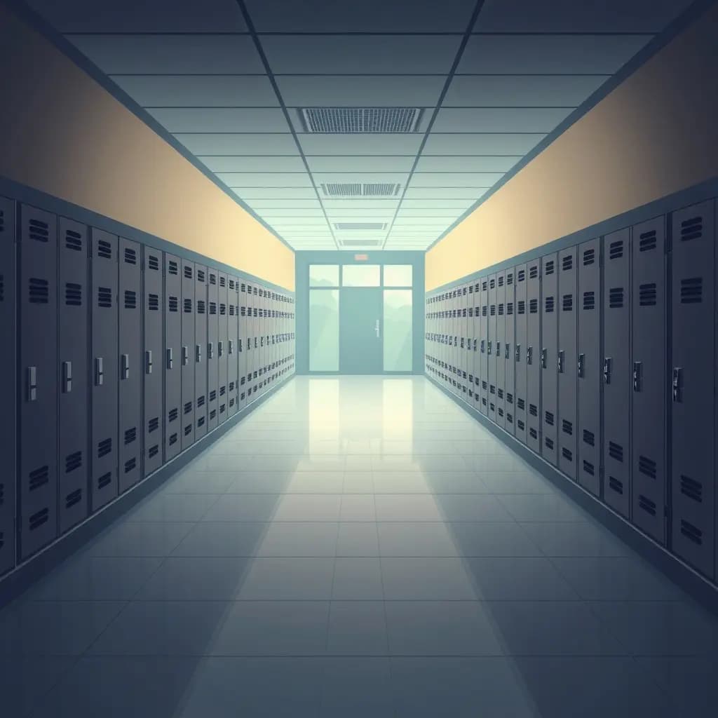 Dream illustration: Hallway full of lockers missing