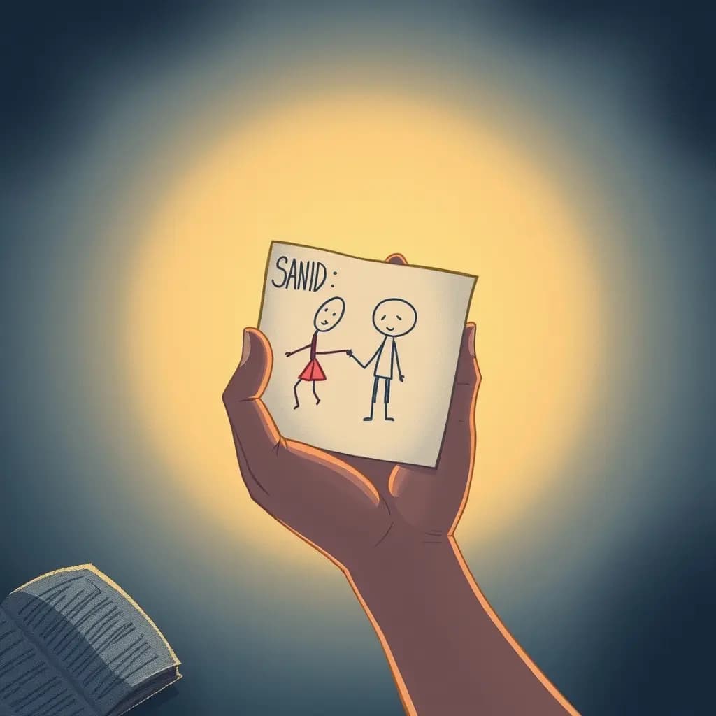 Dream illustration: Handed a child's drawing