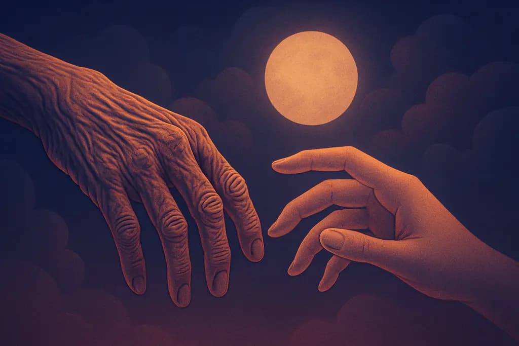 Dream illustration: Hands aging rapidly