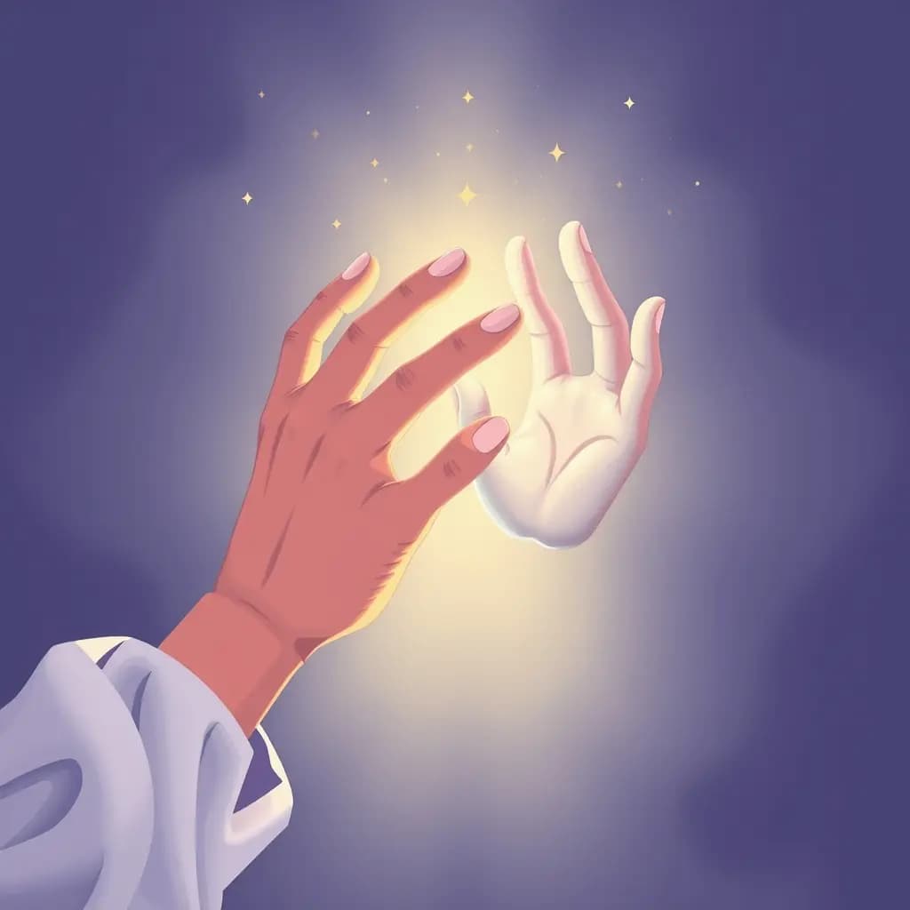 Dream illustration: Hands turning into glass