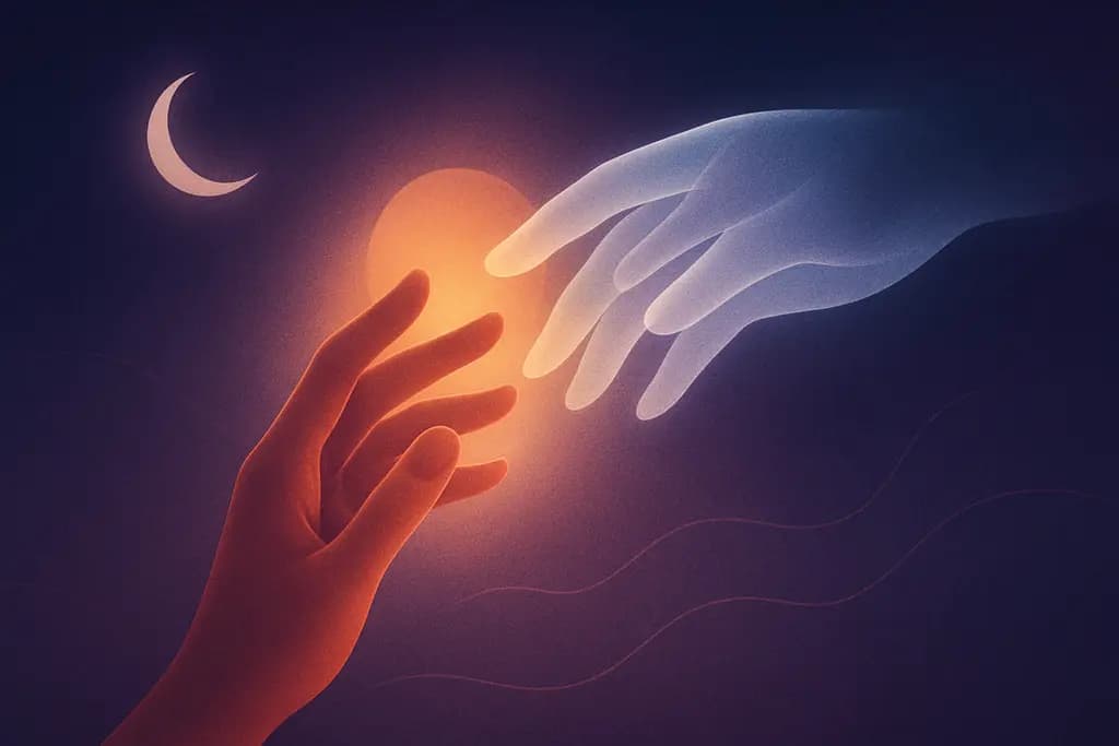 Dream illustration: Hands turning translucent