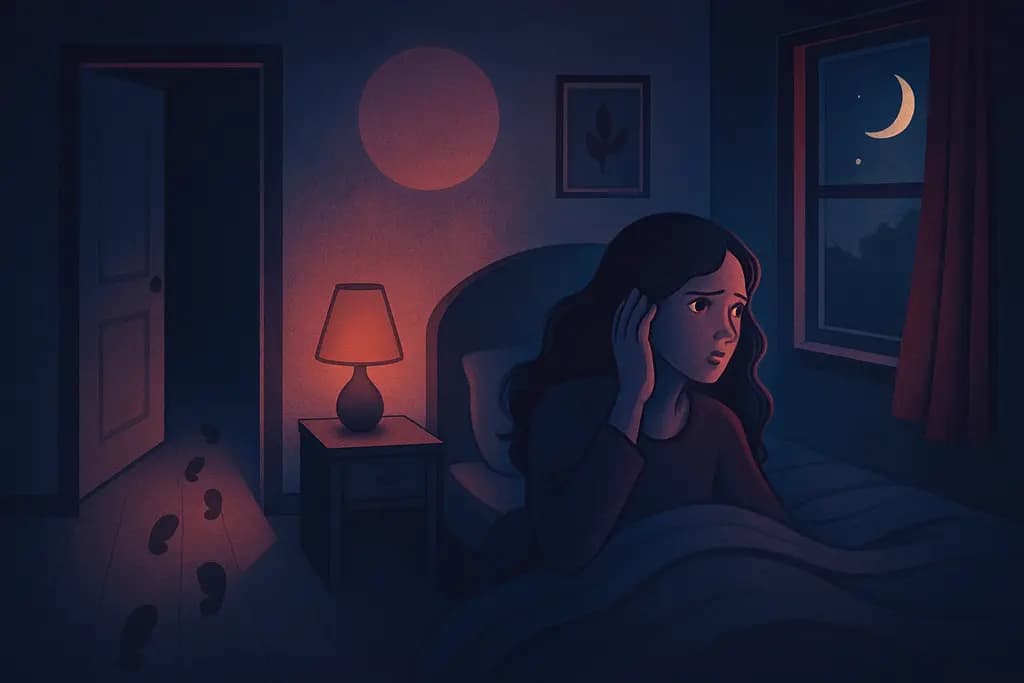 Dream illustration: hearing footsteps with no one visible in house