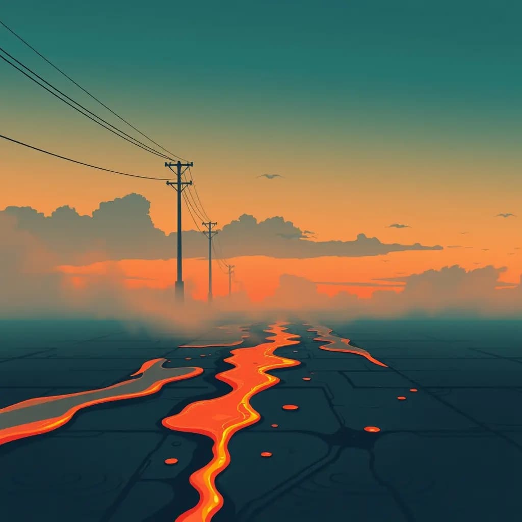 Dream illustration: Heatwave melting pavement