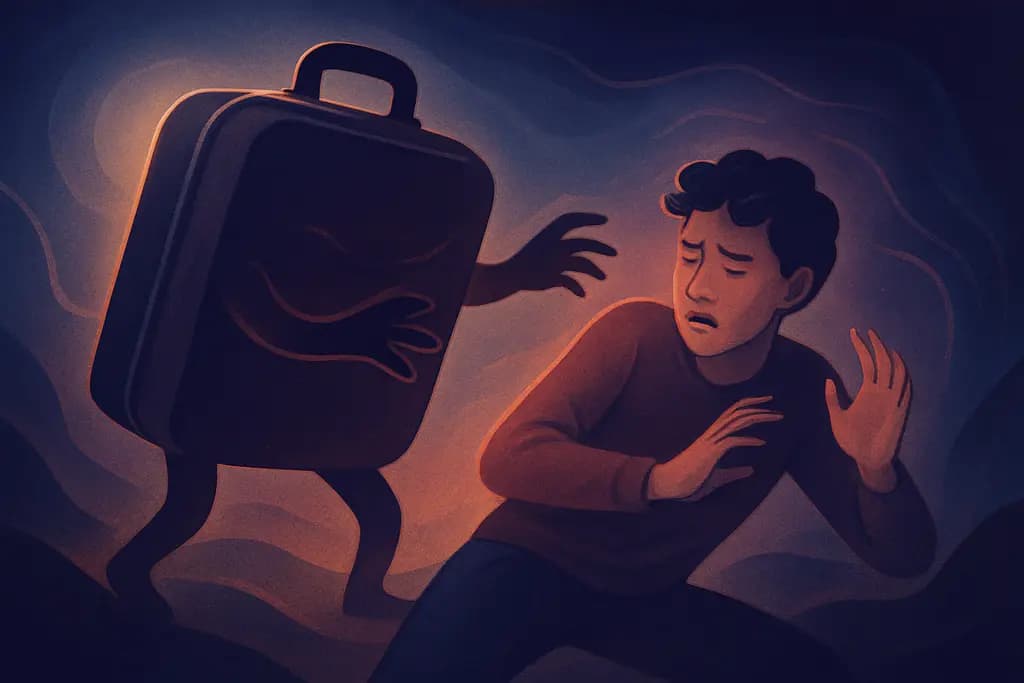 Dream illustration: heavy baggage attacking me in a dream