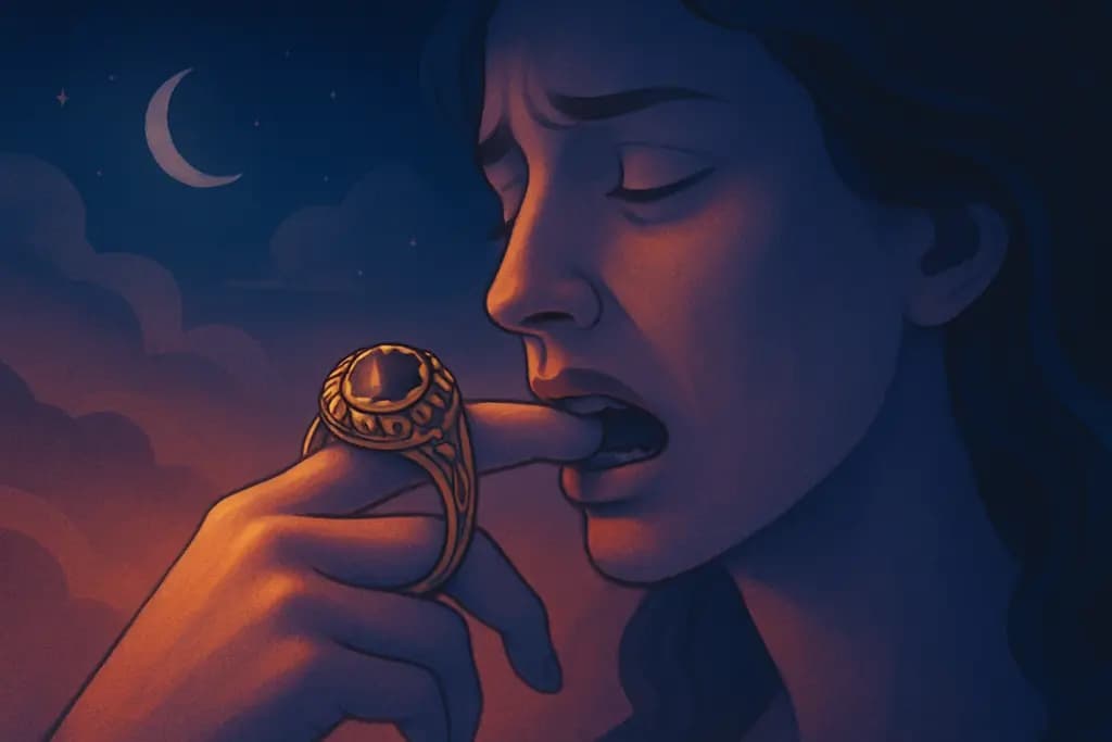 Dream illustration: heirloom ring biting me in dream