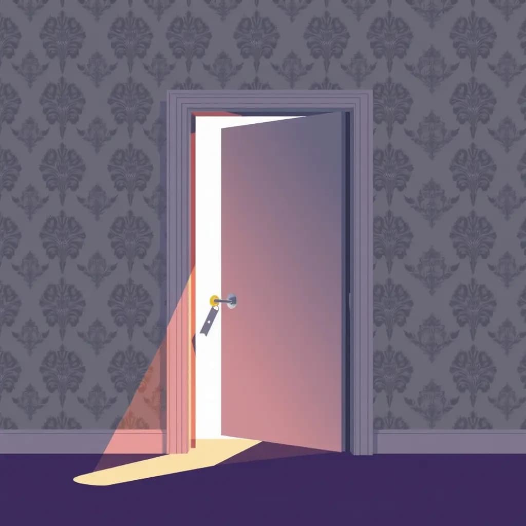 Dream illustration: Hidden door behind wallpaper