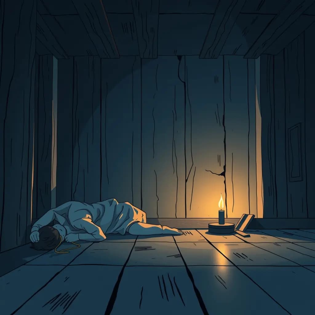 Dream illustration: Hiding under floorboards