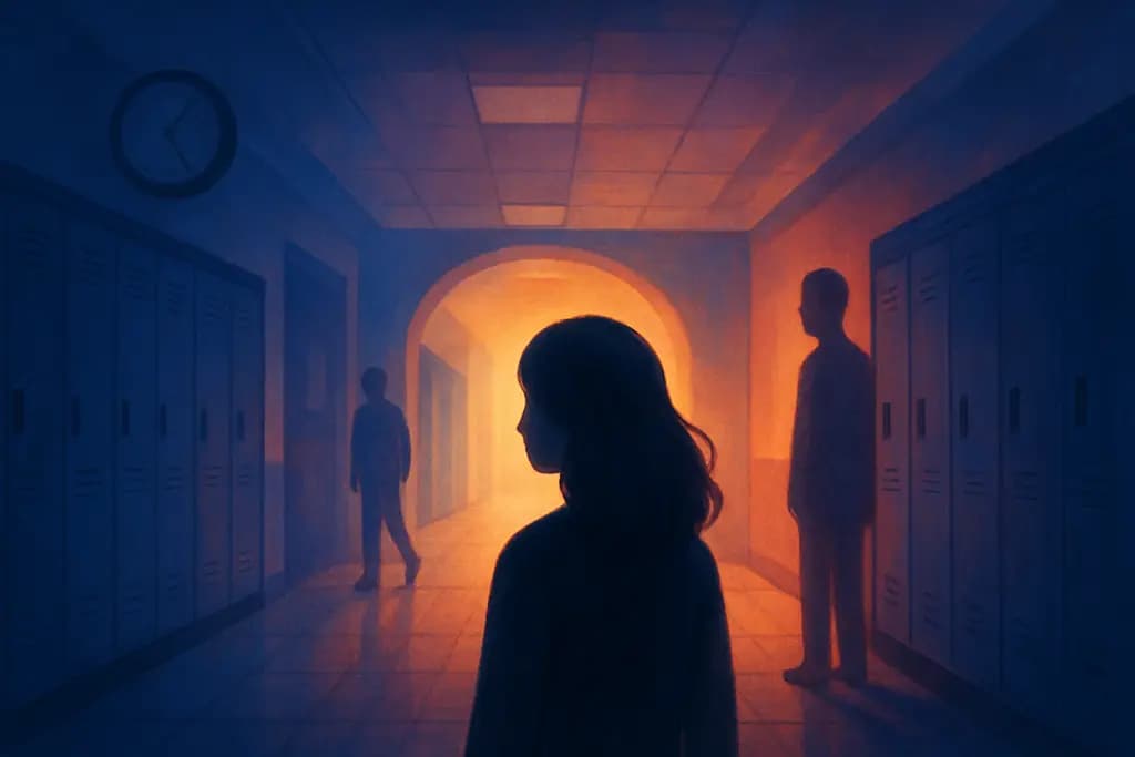 Dream illustration: High School Hallway