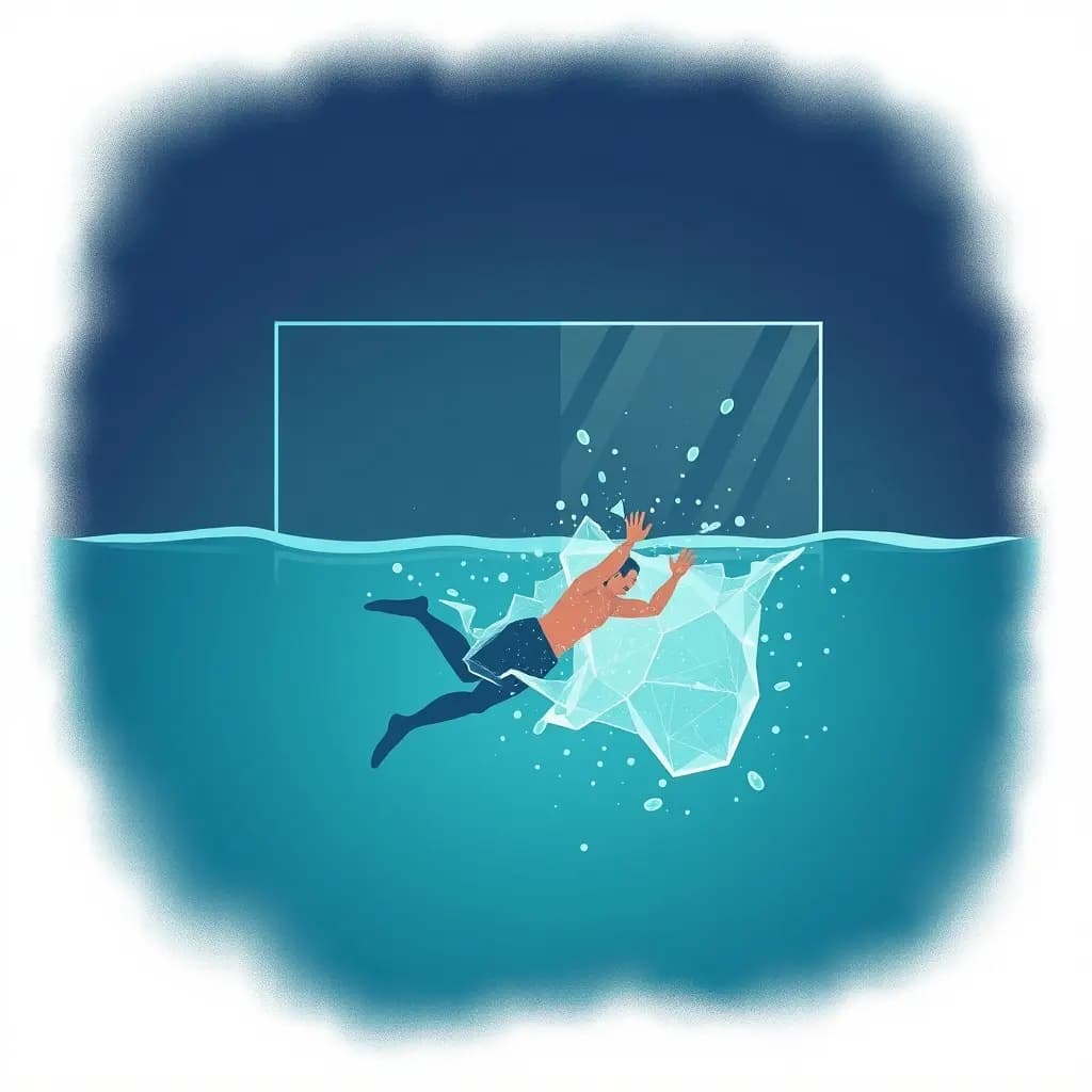 Dream illustration: Hitting a glass wall while swimming