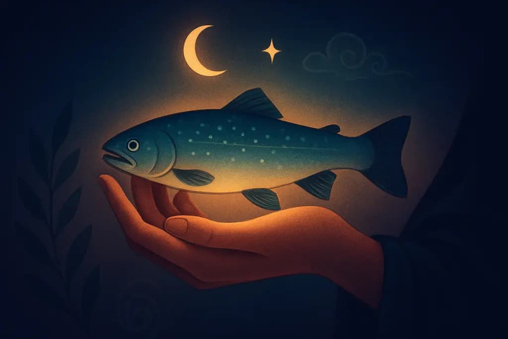 Dream illustration: Holding a fish in your hands
