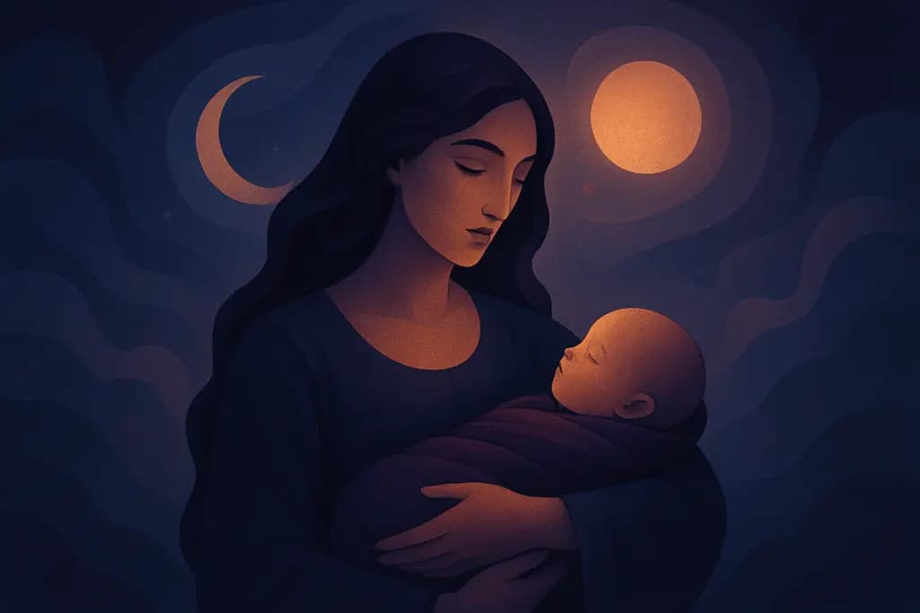 Dream illustration: Holding an unknown baby