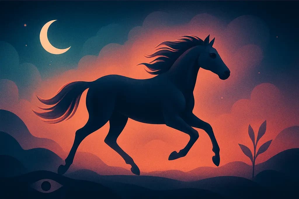 Dream illustration: Horse running away or free