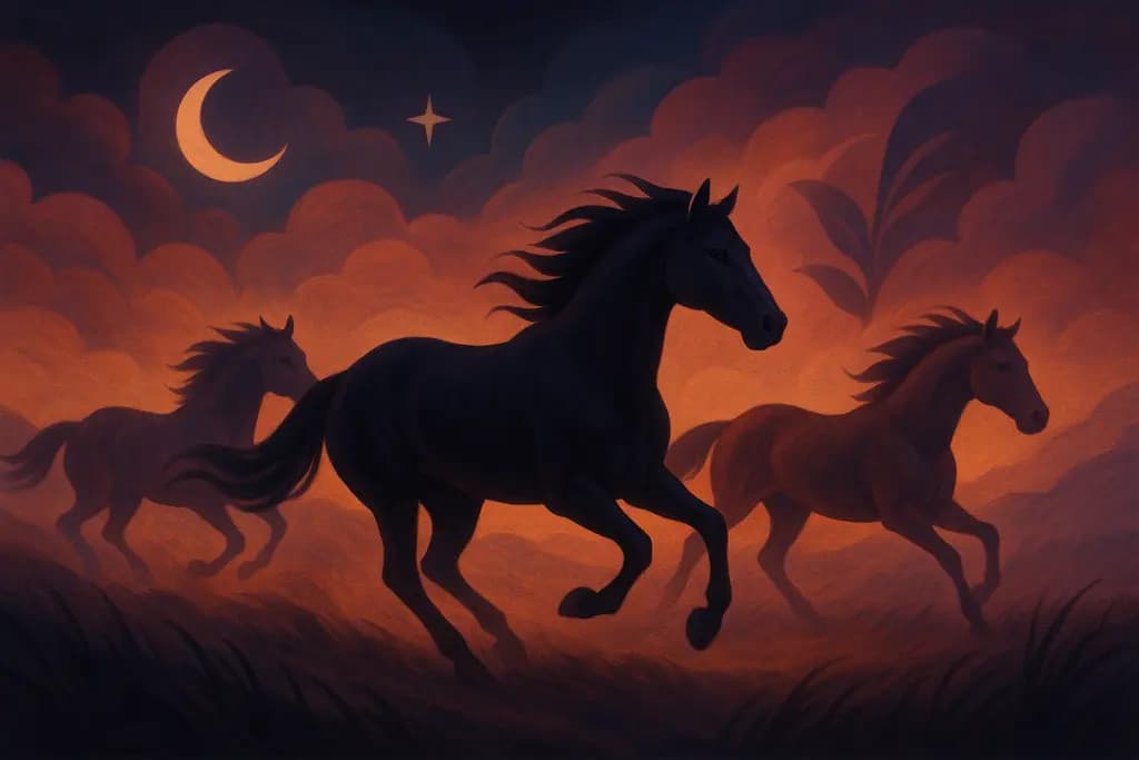 Dream illustration: Horses running wild