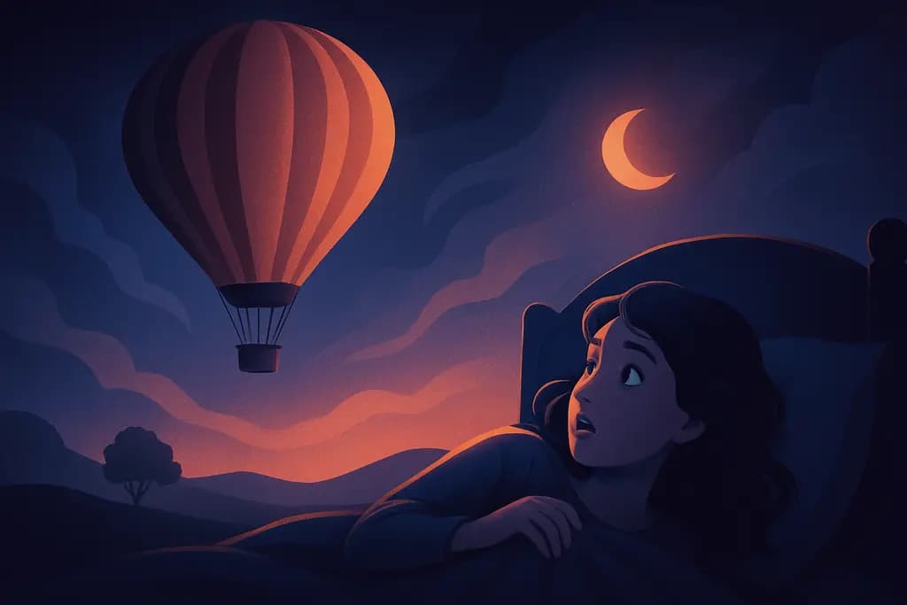 Dream illustration: hot air balloon ride chasing me in dream
