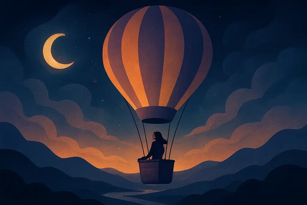 Dream illustration: hot air balloon ride dream meaning