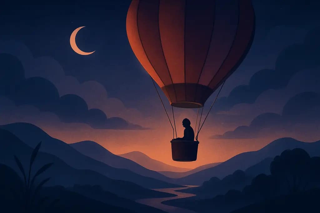 Dream illustration: Hot air balloon ride