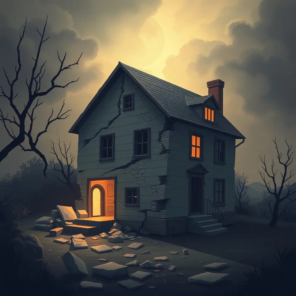 Dream illustration: House Crumbling