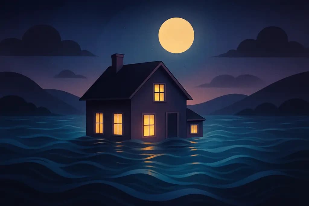 Dream illustration: House flooded