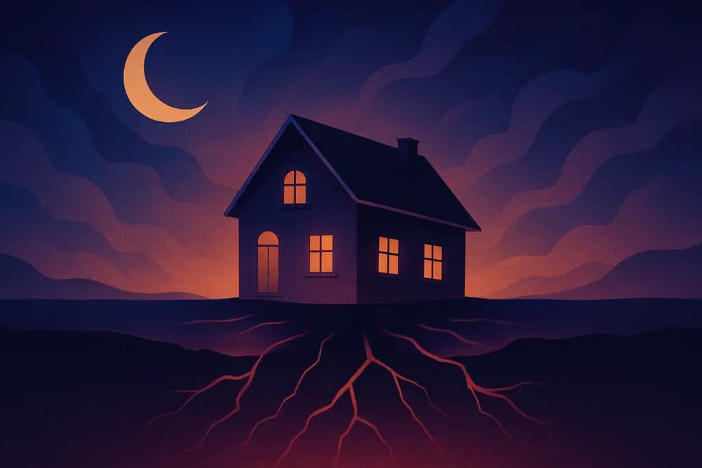 Dream illustration: House Sinking into the Ground