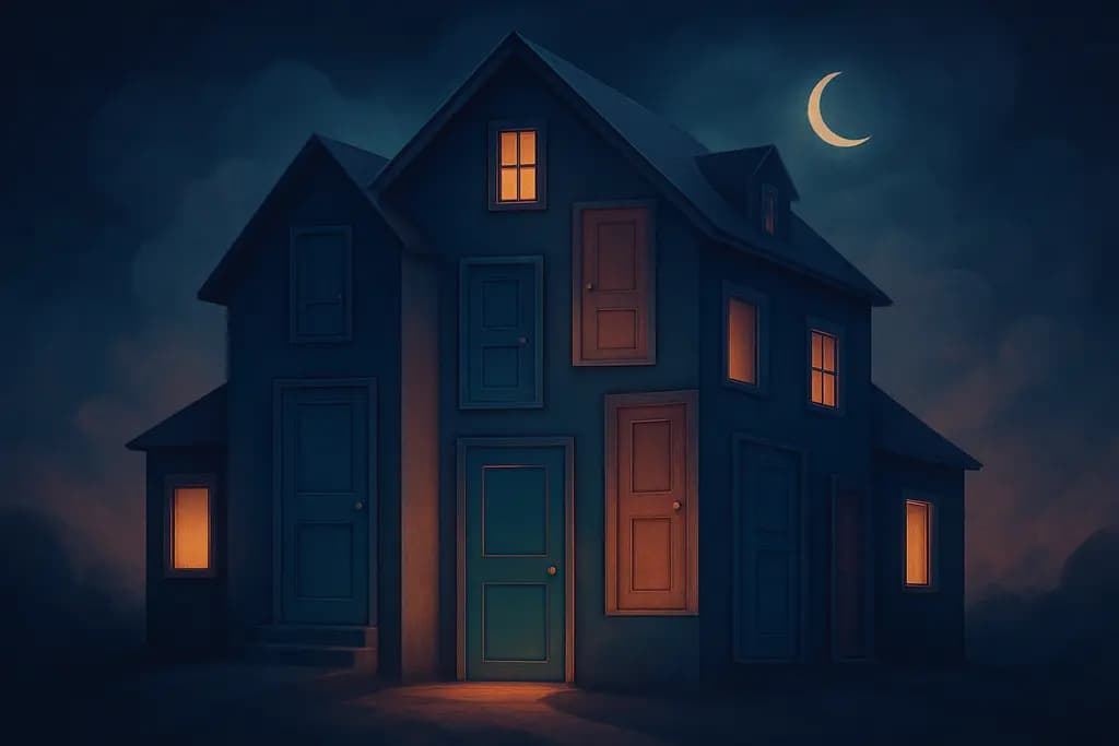 Dream illustration: House with endless doors