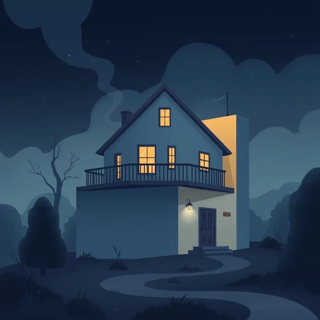 Dream illustration: House with moving walls