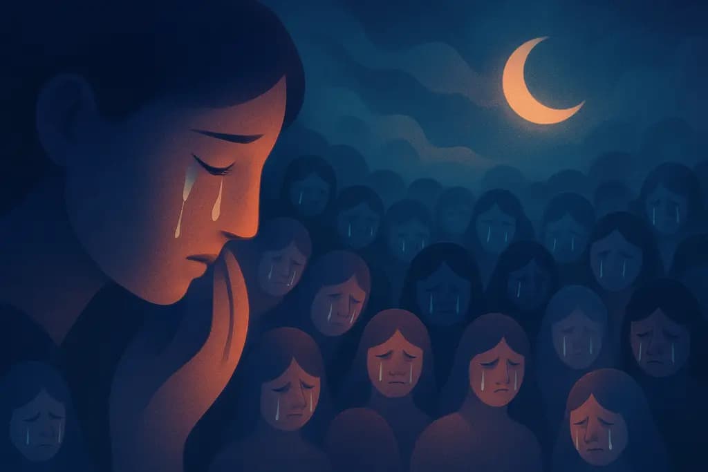 Dream illustration: hundreds of crying