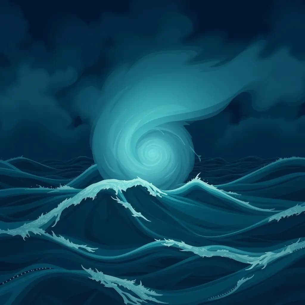Dream illustration: Hurricane at sea dream