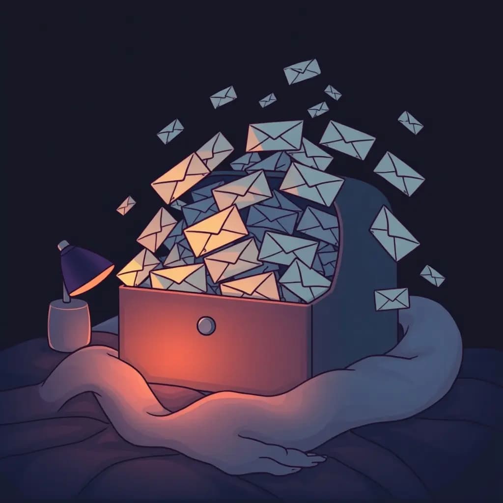 Dream illustration: Inbox Flooded With Unknown Emails