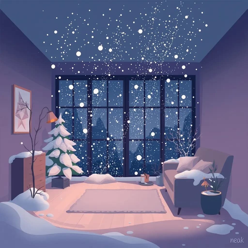 Dream illustration: Indoor snowstorm