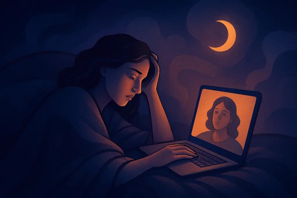Dream illustration: joining a video call in bed dream meaning