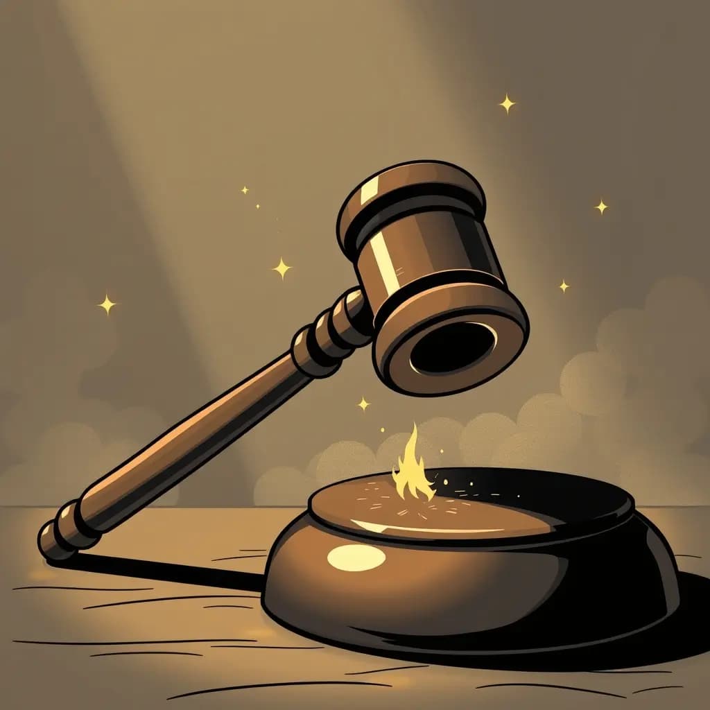 Dream illustration: Judge's gavel falling on you