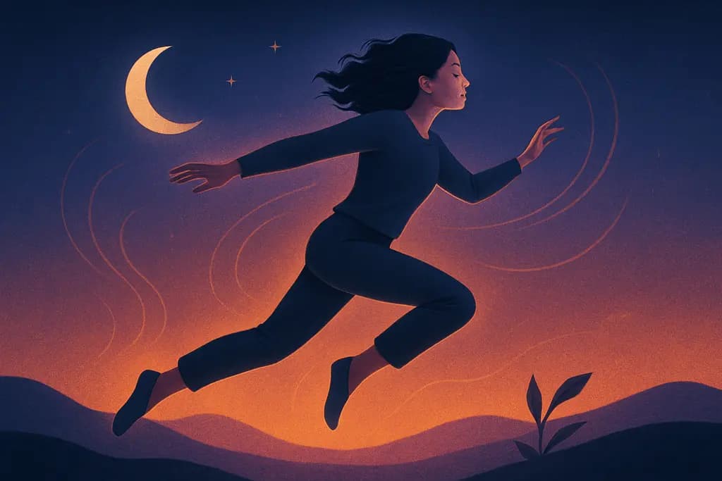 Dream illustration: Jumping and flying briefly