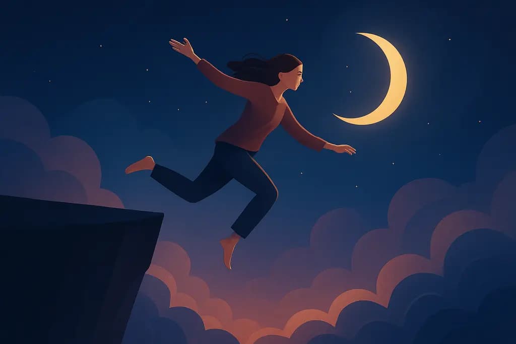 Dream illustration: Jumping off a high place and not falling