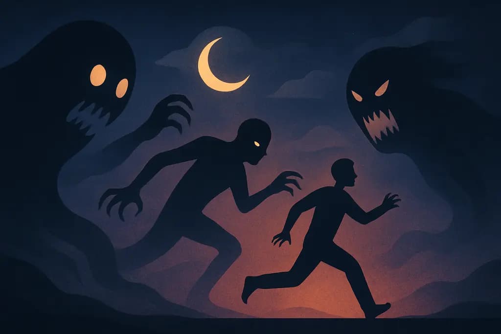 Dream illustration: Jumpscares chasing me