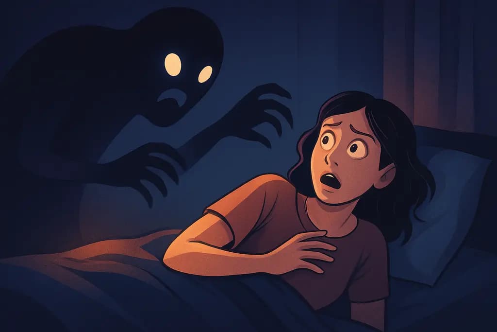 Dream illustration: Jumpscares in bed