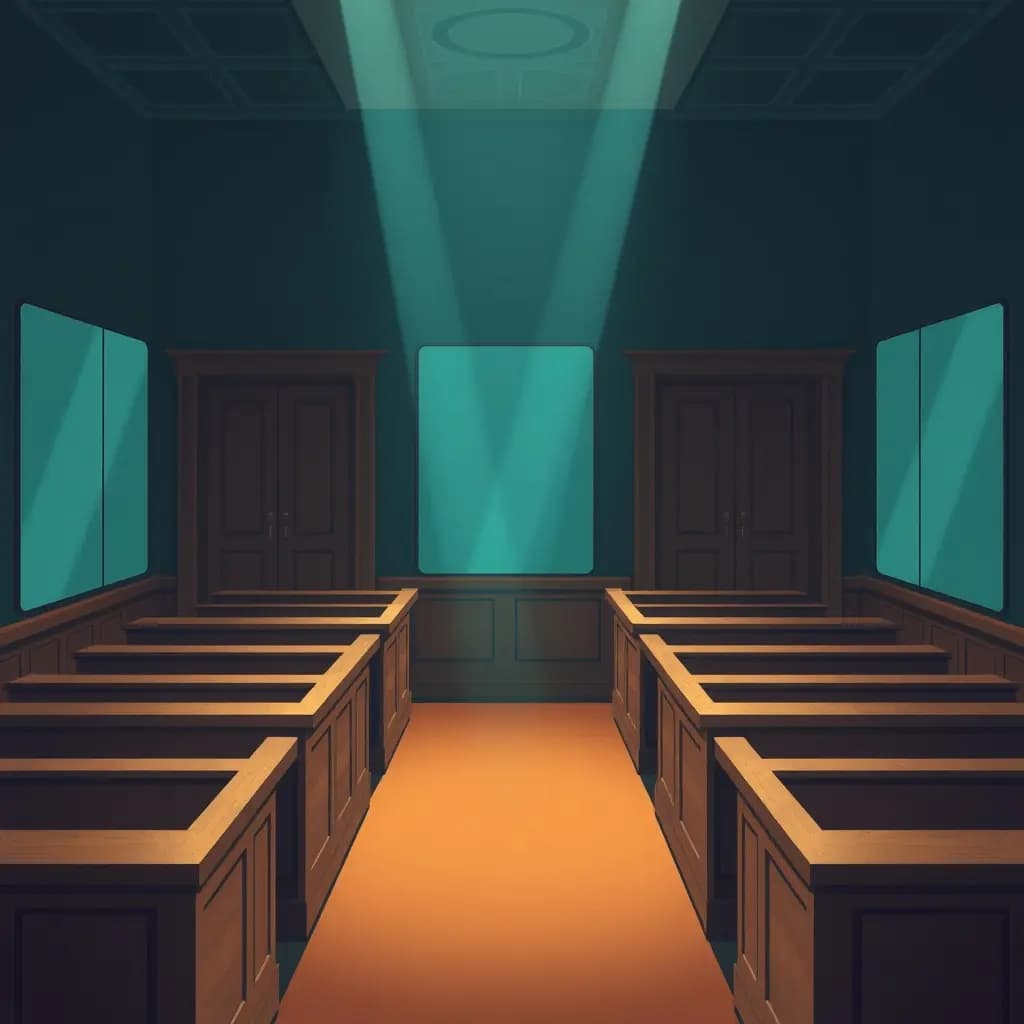 Dream illustration: Jury Boxes Filled With Mirrors