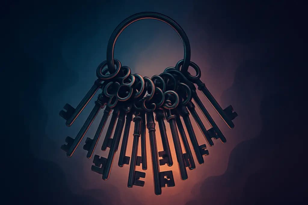 Dream illustration: Key ring with dozens of keys