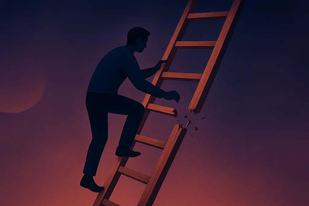 Dream illustration: Ladder breaking while climbing