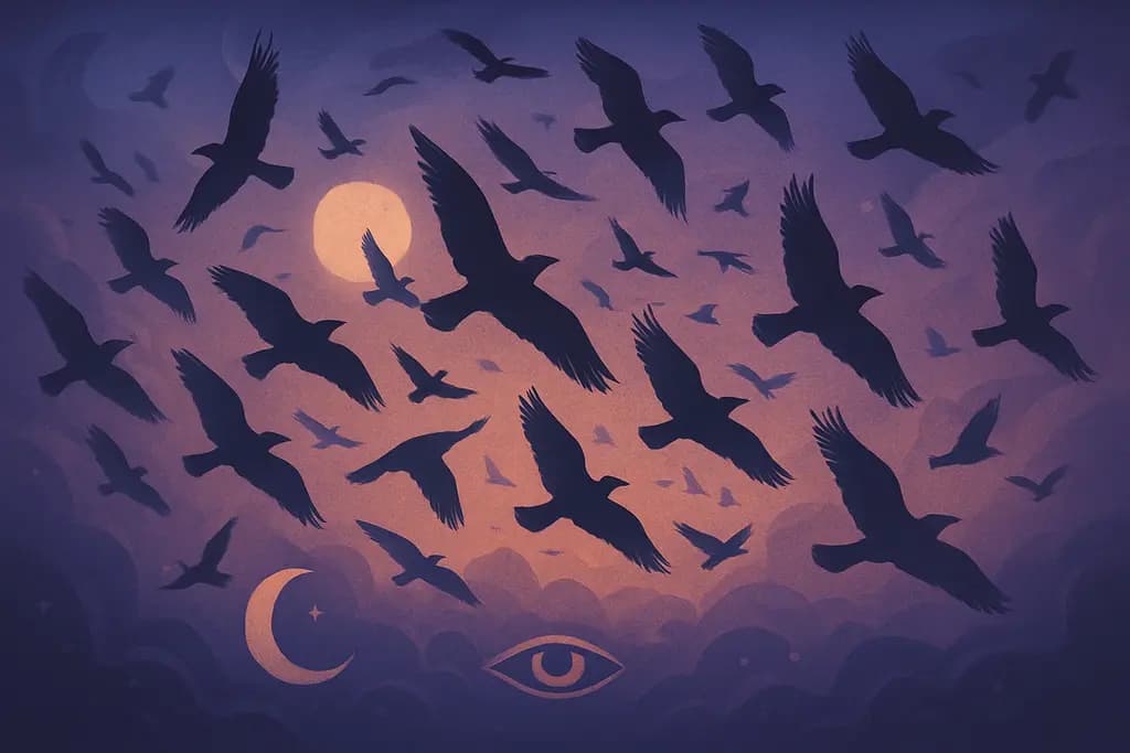 Dream illustration: Large flock of birds