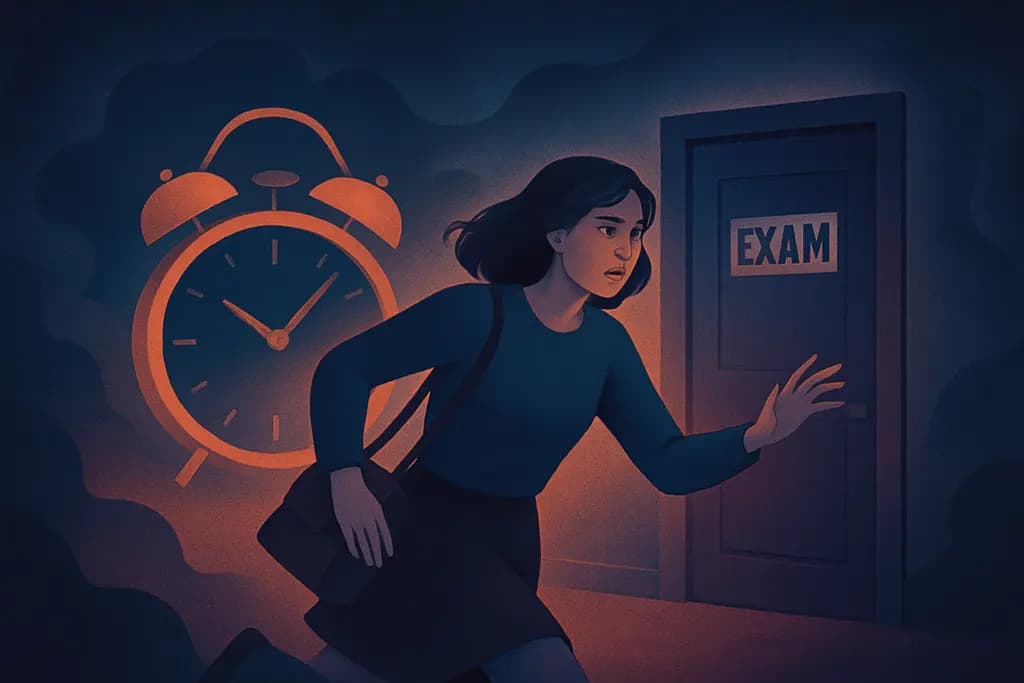 Dream illustration: Late for an exam