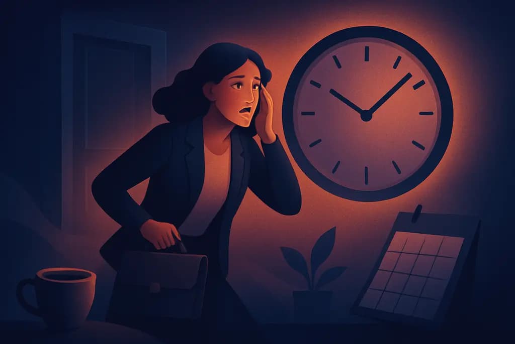 Dream illustration: Late for work