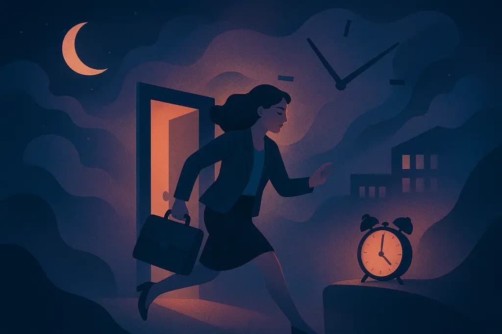 Dream illustration: Late to work dream