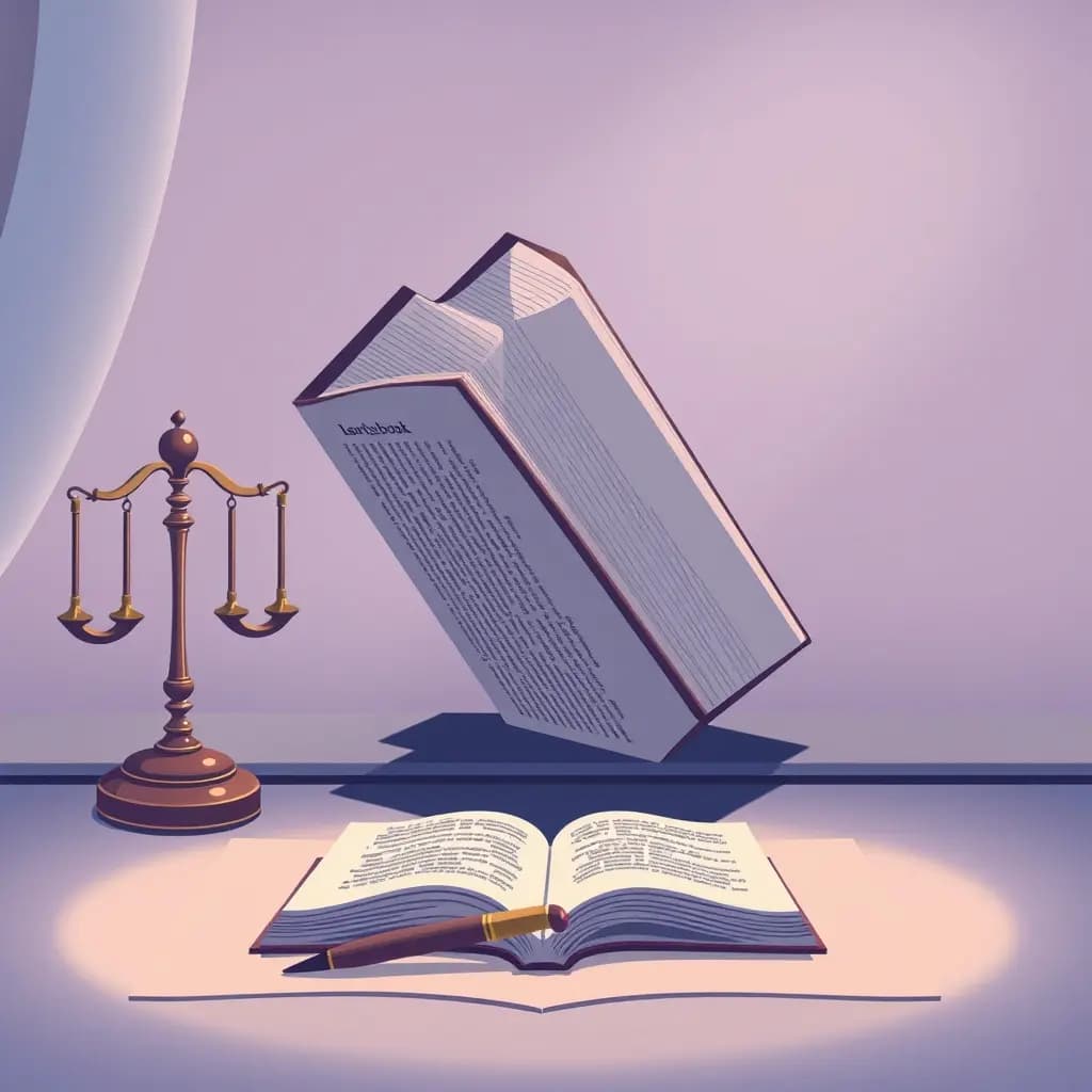 Dream illustration: Lawbook upside down on desk