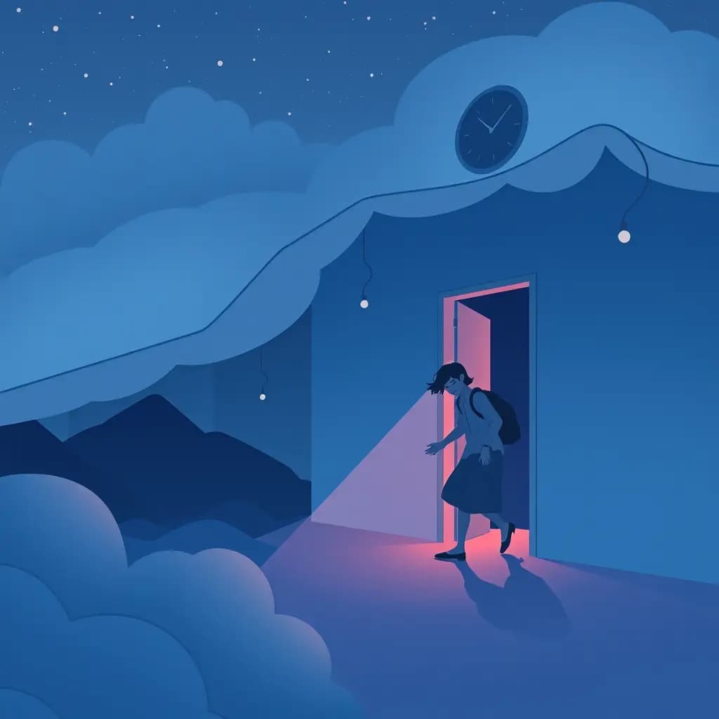 Dream illustration: Leaving a place quickly