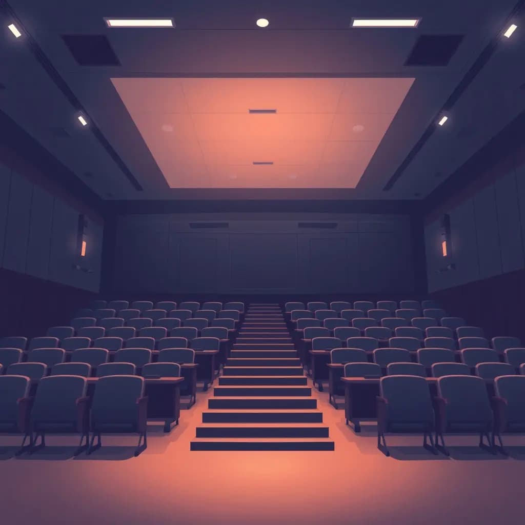 Dream illustration: Lecture hall empty at night