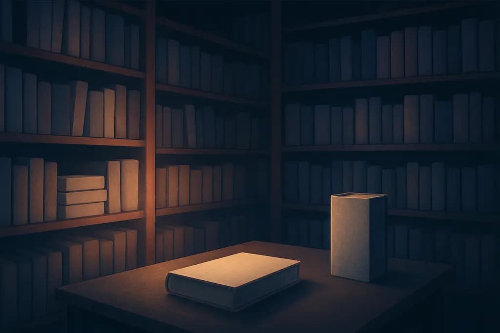 Dream illustration: Library of blank books